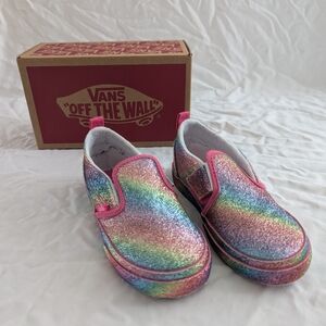 Vans Kids Glitter Rainglow Rainbow Slip-On Sneakers